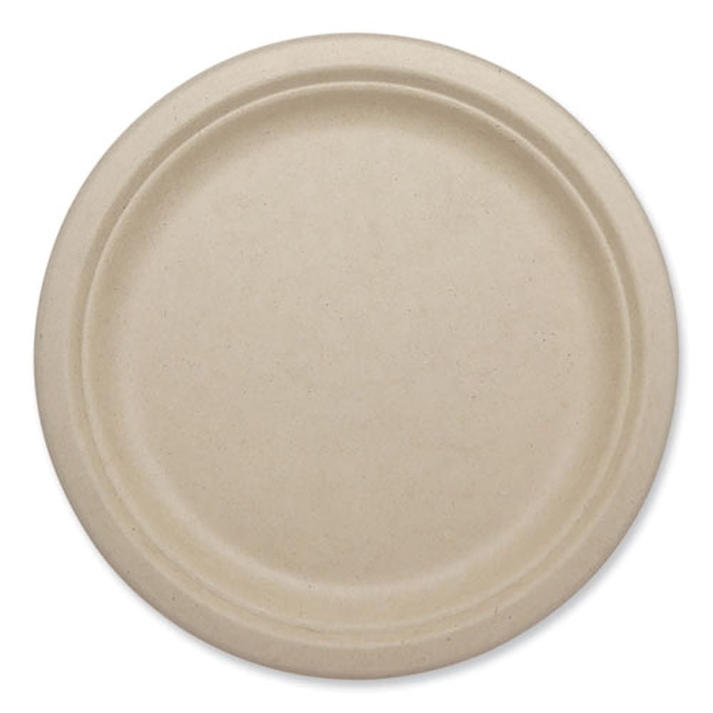 9.1 in. Diameter Paper Fiber Plates - Natural (1000/Carton)