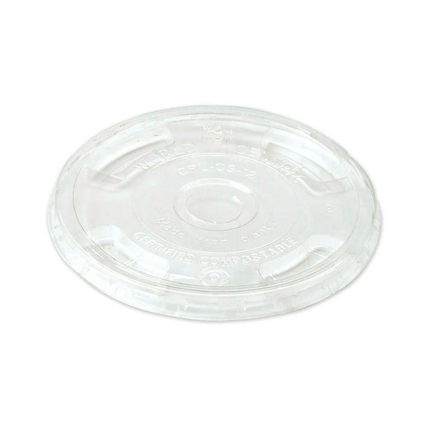 PLA Clear Cold Cup Lids, Flat Lid, Fits 9 oz to 24 oz Cups, 1,000/Carton PLA Clear Cold Cup Lids, Flat Lid, Fits 9 oz to 24 oz Cups, 1,000/Carton
