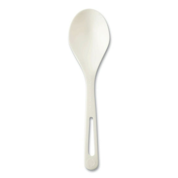 World Centric SO-PS-B TPLA Compostable Cutlery Soup Spoon - White (1000/Carton)