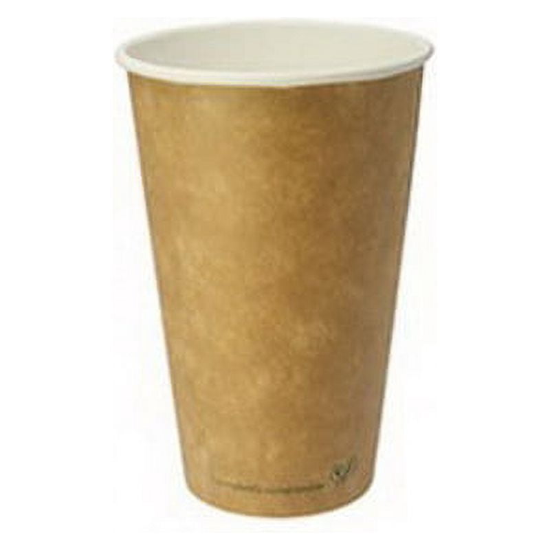 World Centric Single Wall Kraft with PLA Lined Hot Cup Brown 12 oz ...