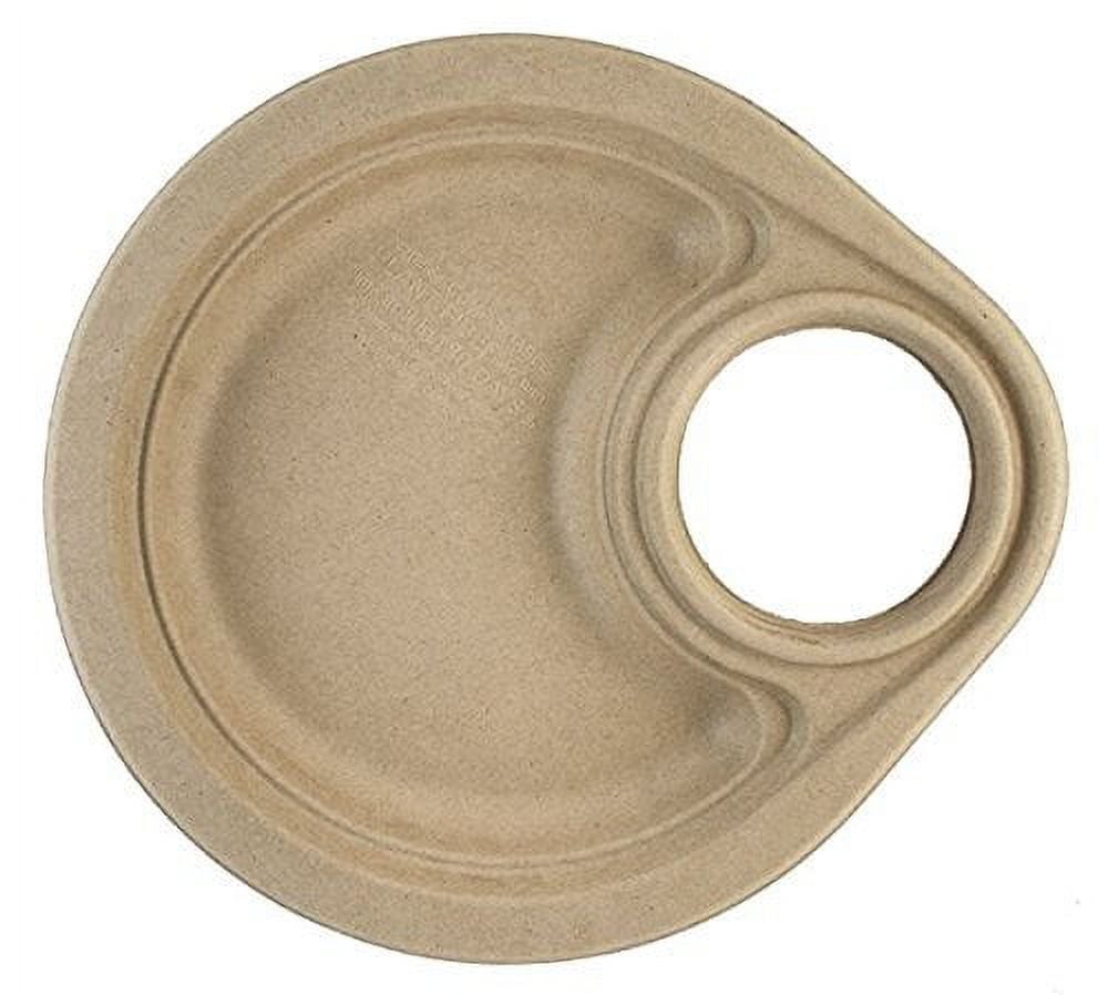 World Centric's Tree Free Plant Fiber 9 Inch Party Plates with Cup Holder (Case of 400)