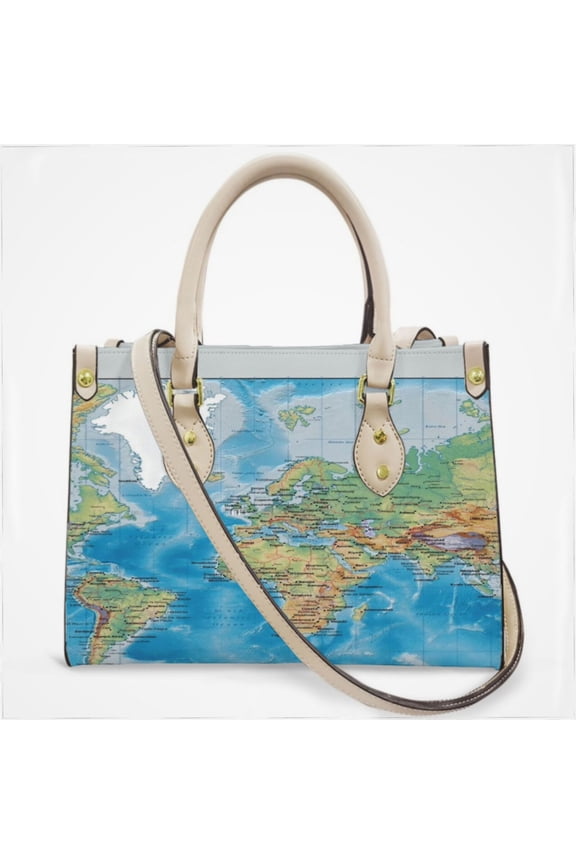 World Chart World Map Print Cross Body Bags For Women Small Leather Female Handbags Fashion Top-Handle Totes