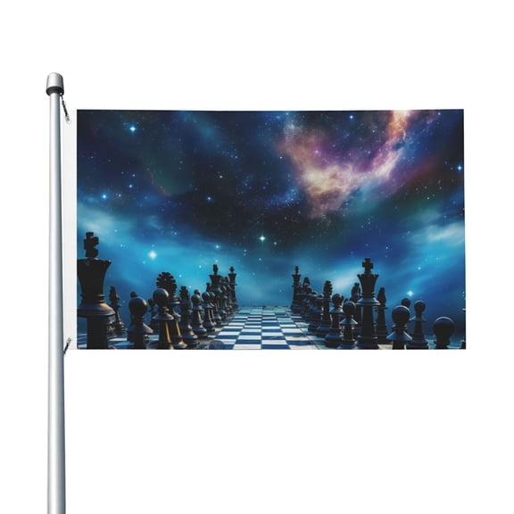 World Chess Board Starry Flag 3X5 Ft Garden Yard House Flags Banner Sign Outdoor Indoor Party Home Garden Decoration