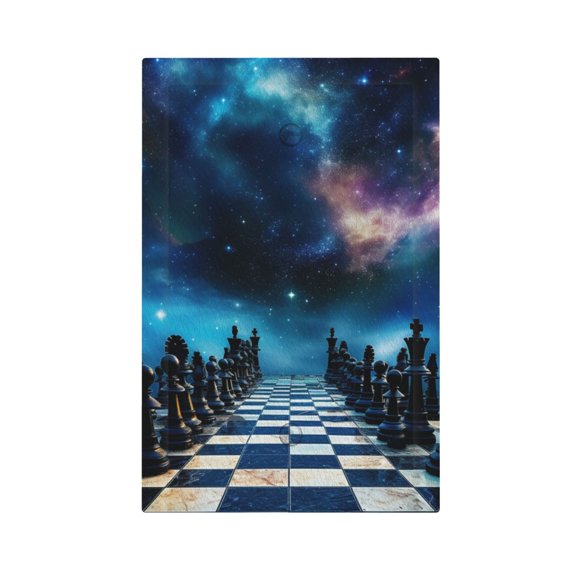 World Chess Board Starry Light Switch Cover Decorator No Device Blank Wall Plate 1-Gang Receptacle Outlet Decor