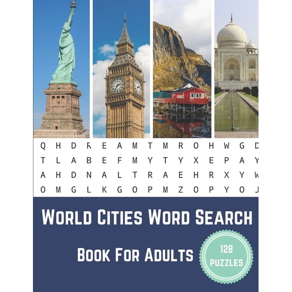 Exploring the World Book: World Cities Word Search Book For Adults: Large Print Puzzle Book Gift With Solutions (Paperback)