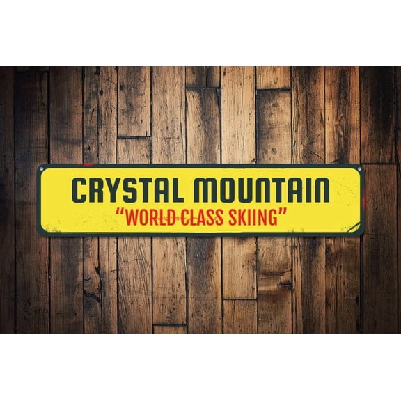 World Class Skiing Sign Ski Lodge Sign Metal Ski Sign Custom Ski Lodge Decor Skiing Decor - Crystal Decor - Size: 16 x 4 Inches