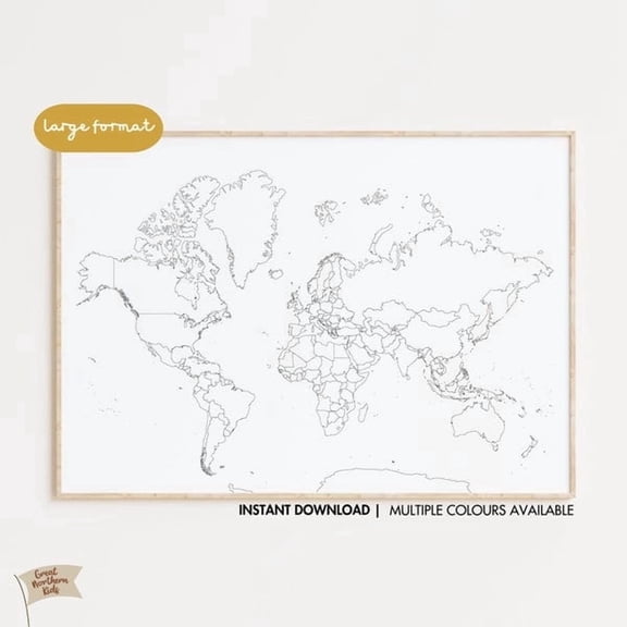 World Colouring Map Poster Where I've Been Tracker Nursery Wall Art ColorTravel Map World Map with Countries mat