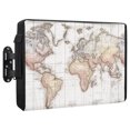 World Simple Line World Continents Waterproof Outdoor TV Cover, Vintage Travel Antique ...