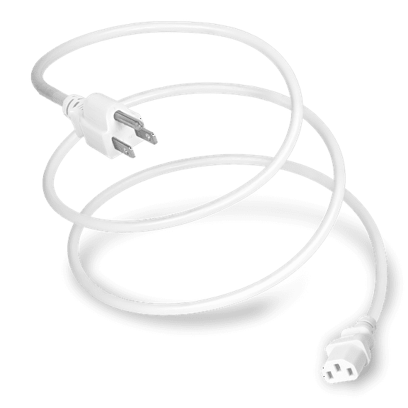 World Cord Sets 1 Foot NEMA 5-15P to IEC320 C13 Light Duty Universal TV/ Computer/Electronics Cord 10 Amp Power Cable (White)