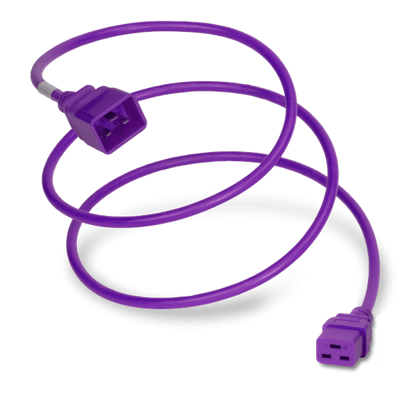 World Cord Sets 4 Foot IEC 60320 C20 to C19 Heavy Duty PDU Style 20 Amp Power Cable (Purple)