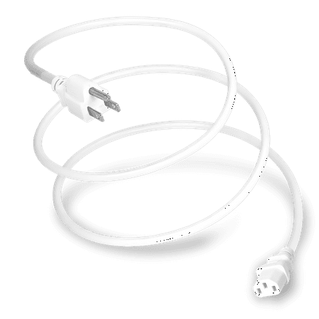 World Cord Sets 6 Feet White NEMA 5-15P to IEC320 C15 15 Amp Power Cords