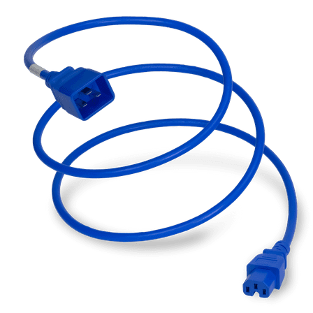 World Cord Sets 6 Foot IEC 60320 C20 to C15 High Temperature Equipment 15 Amp Power Cable (Blue)