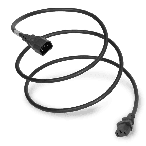 World Cord Sets 7 Foot IEC 60320 C14 to C13 PDU Style Heavy Duty 15 Amp Power Cable (Black)