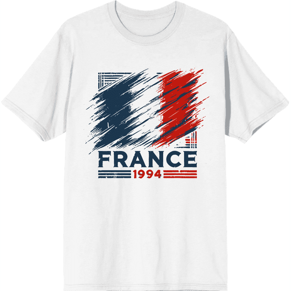 World Cup 1994 France Adult White Crew Neck Short Sleeve Tee-Medium