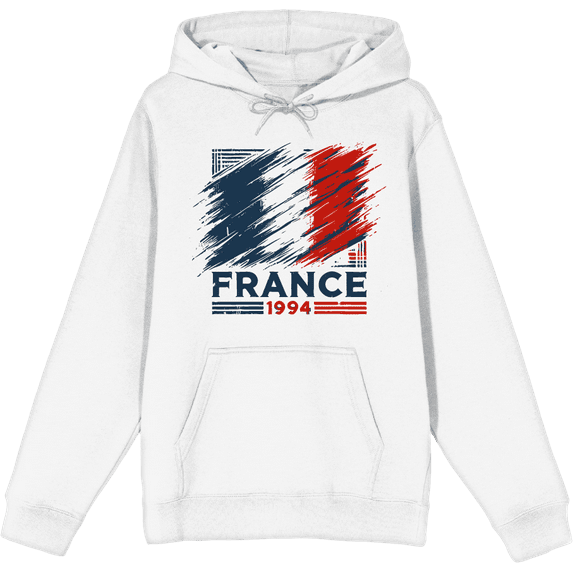 World Cup 1994 France Adult White Long Sleeve Hoodie-Medium