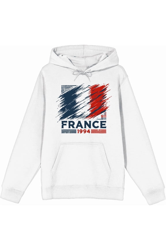 World Cup 1994 France Adult White Long Sleeve Hoodie-Medium