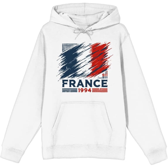 World Cup 1994 France Adult White Long Sleeve Hoodie-XS