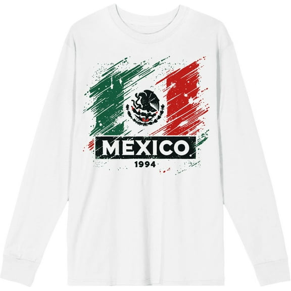 World Cup 1994 Mexico Adult White Crew Neck Long Sleeve Tee-XL