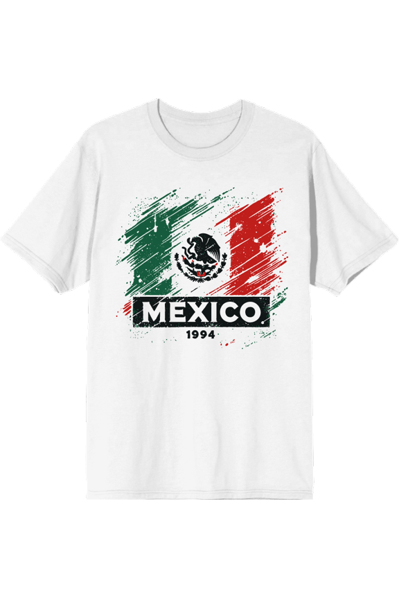 World Cup 1994 Mexico Adult White Crew Neck Short Sleeve Tee-XXL