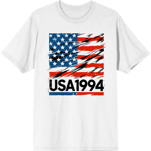 World Cup 1994 USA Adult White Crew Neck Short Sleeve Tee-Medium