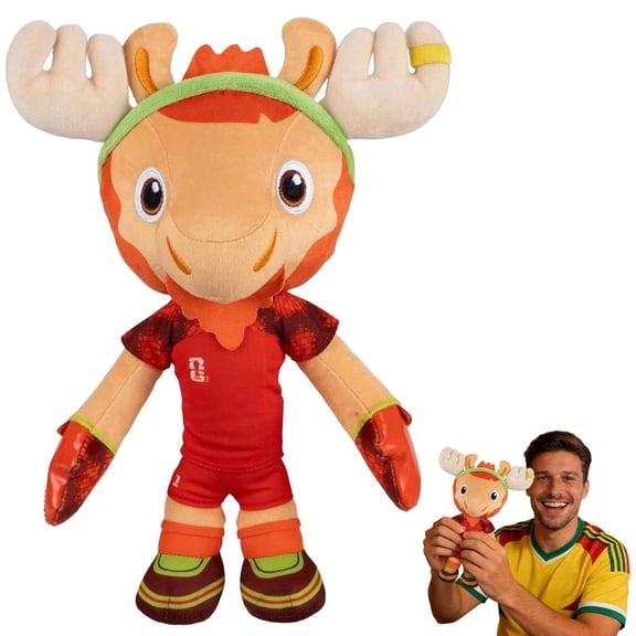 World Cup 2026 Canada 10in Plush World Cup Gift Maple The Moose Mascot with Red Uniform, Soft Collectible Toy for Fans