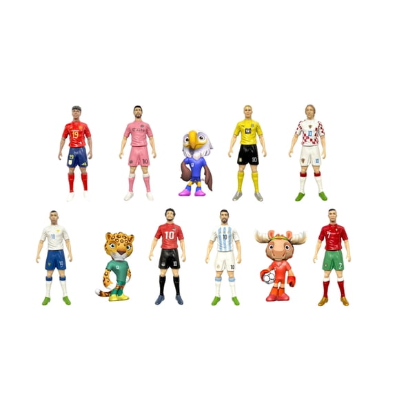 World Cup 2026 Eleven Piece Action Figure Set, Miniature PVC Desktop Display, Sports Bar Display Essentials, Stadium Tailgate Party Supplies, Stadium Collectibles and Tailgate Souvenirs