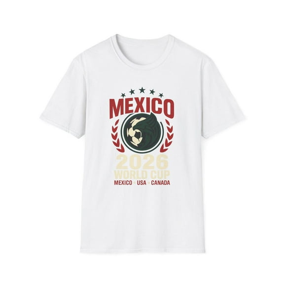 World Cup 2026 Mexico Soccer T-Shirt Featuring Classic Football Crest and National Colors, Perfect Match Day Fan Tee, Unisex Cotton T-Shirt, Sizes S-5XL