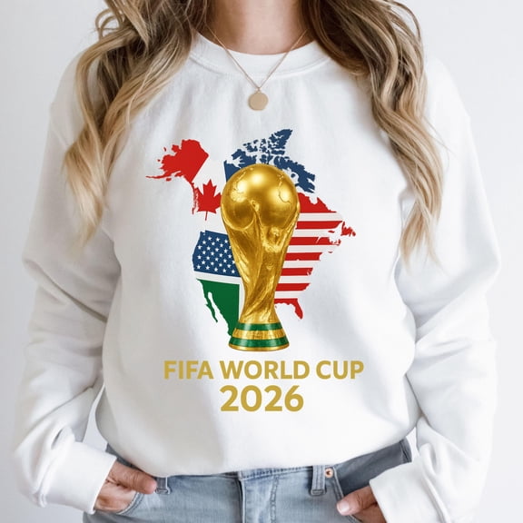 World Cup 2026 North America Host Nations Soccer Design Sweatshirt for Sports Fans