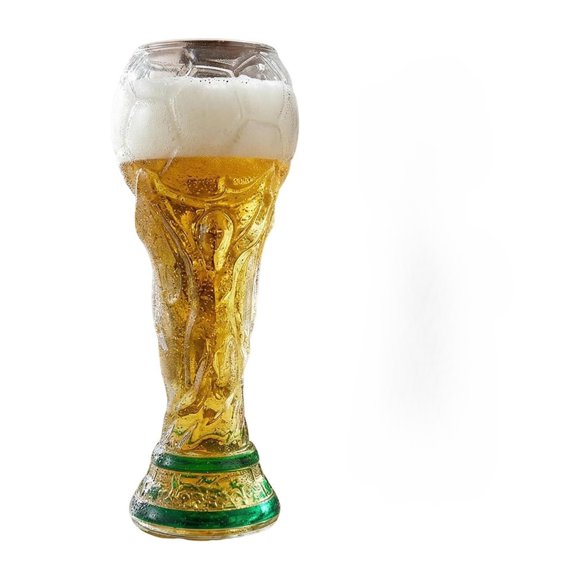 World Cup 2026 Soccer Beer Glass – 16oz Trophy Shaped Drinking Cup for Viewing Parties – Premium Football Merchandise Novelty Gifts for Soccer Fans