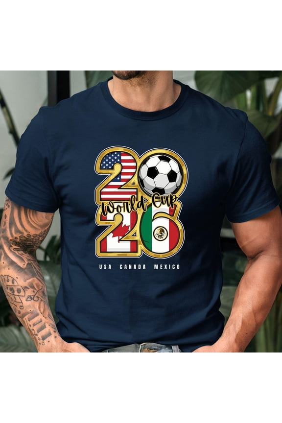 World Cup 2026 T Shirt USA Canada Mexico Soccer Graphic Tee