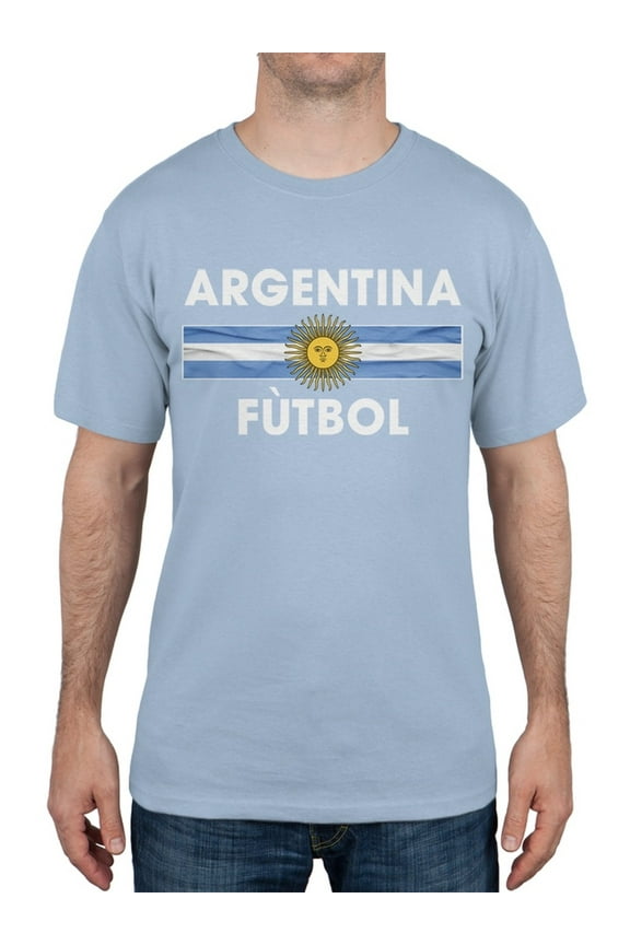 World Cup Argentina Crest Light Blue Futbol Soccer T-Shirt - 2X-Large