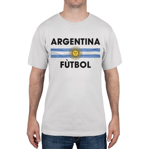 World Cup Argentina Crest White Futbol Soccer T-Shirt - X-Large