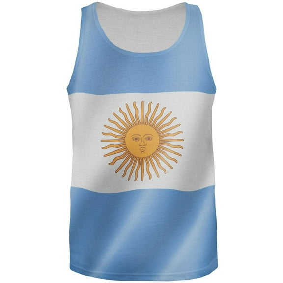 World Cup - Argentina Flag All Over Adult Tank Top - Medium