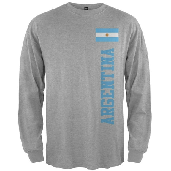 World Cup Argentina Grey Adult Long Sleeve T-Shirt - Medium
