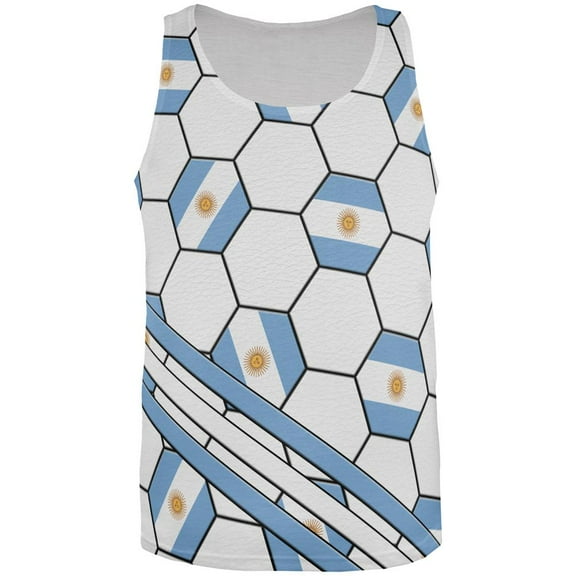 World Cup Argentina Soccer Ball All Over Mens Tank Top Multi MD