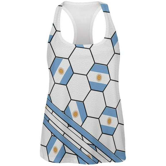 World Cup Argentina Soccer Ball All Over Womens Work Out Tank Top Multi MD