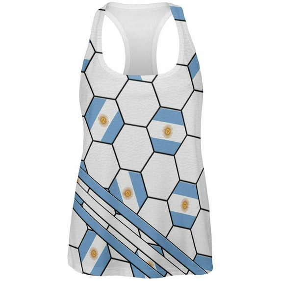 World Cup Argentina Soccer Ball All Over Womens Work Out Tank Top Multi X-LG