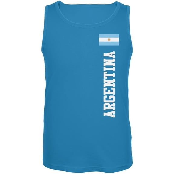 World Cup Argentina Turquoise Blue Adult Tank Top - Small