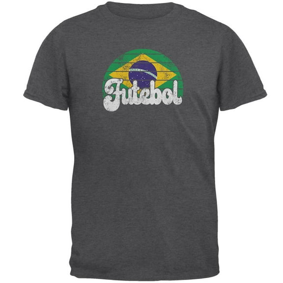 World Cup Brazil Futebol Football Soccer Mens T Shirt Dark Heather LG