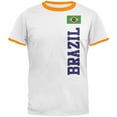 thumbnail image 1 of World Cup Brazil Mens Ringer T Shirt White-Gold LG, 1 of 1