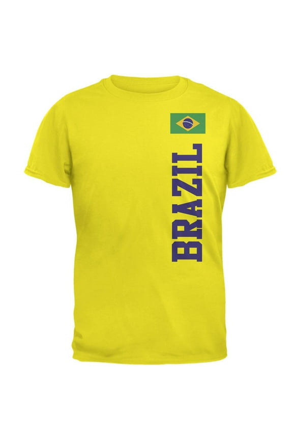 World Cup Brazil Mens T Shirt Bright Yellow LG