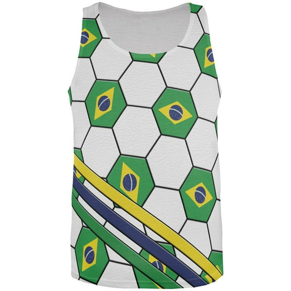 World Cup Brazil Soccer Ball All Over Mens Tank Top Multi 2XL