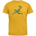 thumbnail image 1 of World Cup Brazil Soccer Kick Flag Silhouette Gold Adult T-Shirt - Large, 1 of 1