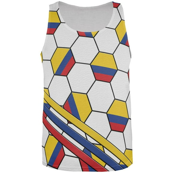 World Cup Colombia Soccer Ball All Over Mens Tank Top Multi LG