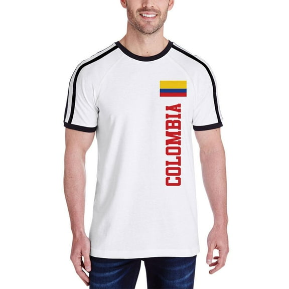 World Cup Columbia Mens Soccer Jersey T-Shirt White-Black 2XL