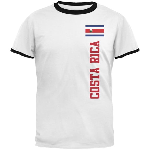 World Cup Costa Rica Mens Ringer T Shirt White-Black 2XL