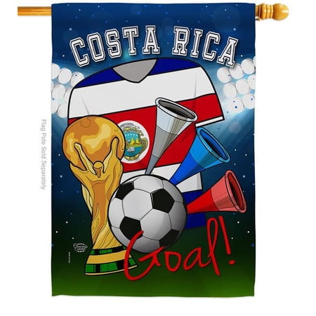 World Cup Costa Rica Soccer Sports 28 x 40 in. Double-Sided Decorative Vertical House Flags for Decoration Banner Garden Yard Gift