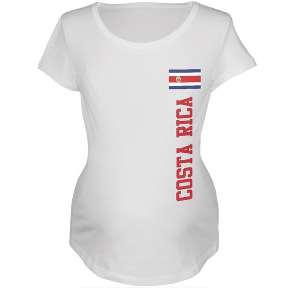 World Cup Costa Rica White Womens Soft Maternity T-Shirt - Large