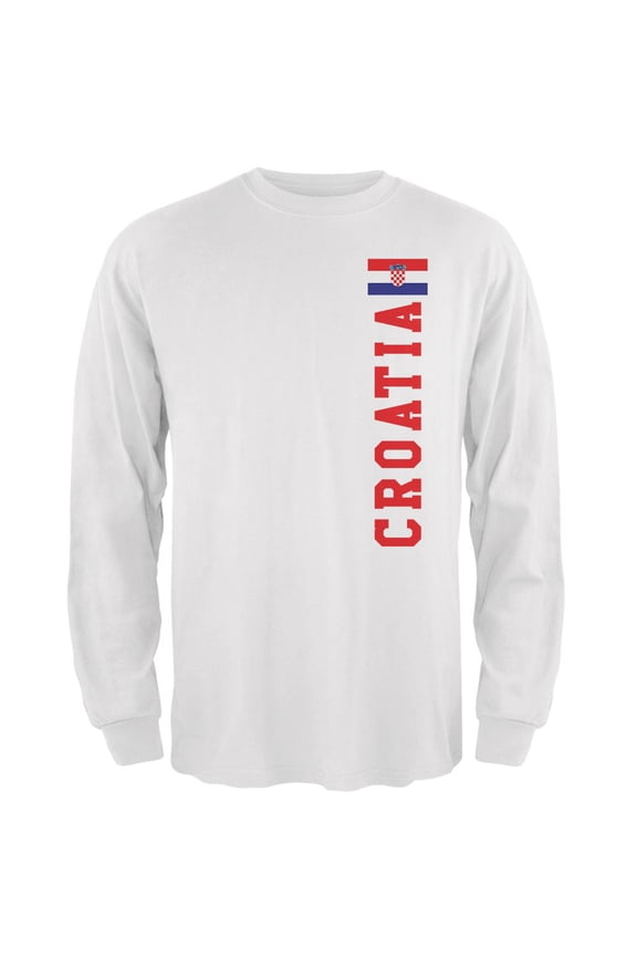 World Cup Croatia Mens Long Sleeve T Shirt White X-LG
