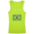 thumbnail image 1 of World Cup Distressed Flag Brasil Youth Girls Tank Top Lime YSM, 1 of 1